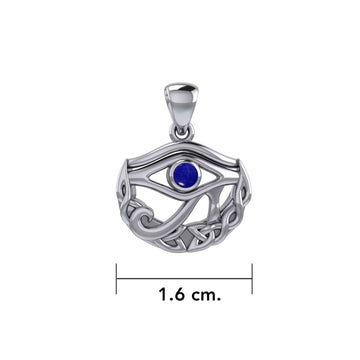 Eye of Horus with Celtic Knot Crescent Moon Silver Pendant TPD4275 - Jewelry